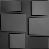 Obkladové panely 3D PVC TETRIS čierny rozmer 500 x 500 mm, hrúbka 1 mm,