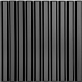 Obkladové panely 3D PVC SLATS čierny rozmer 500 x 500 mm, hrúbka 1 mm,
