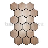 Akustické dekoračné panely na filcovom podklade plástve dub tmavý 872 x 579 x 10 mm