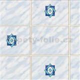 Samolepiace tapety modré kachličky s dekorom - 45 cm x 15 m - POSLEDNÉ METRY