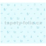 Detské vliesové tapety na stenu Little Stars detské hračky modré - POSLEDNÉ KUSY