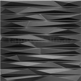 Obkladové panely 3D PVC RAMZES čierny rozmer 500 x 500 mm, hrúbka 1 mm,